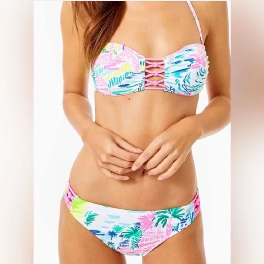 NWT Lilly Pulitzer Sandy Lattice Bandeau in Private Island